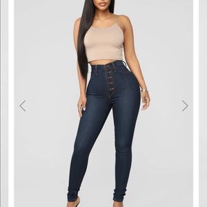 Fashion Nova Classic Button Up Skinny Jeans -